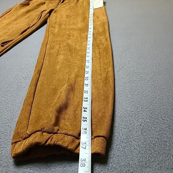 Harmony + Havoc Womens Joggers Large Brown Velvette Soft Stretch - Picture 3 of 12